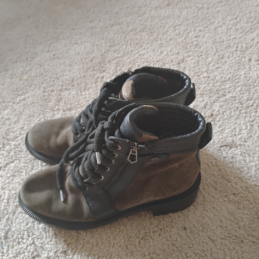 Botkier Black and Brown Lace Up Boots